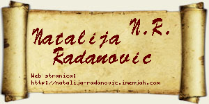 Natalija Radanović vizit kartica